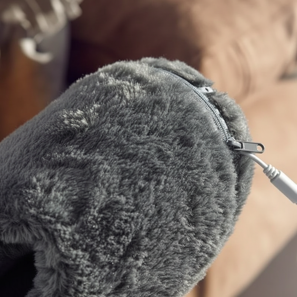 Hausschuhe USB beheizbar Plüsch Unisex für warme Füße – Bild 6