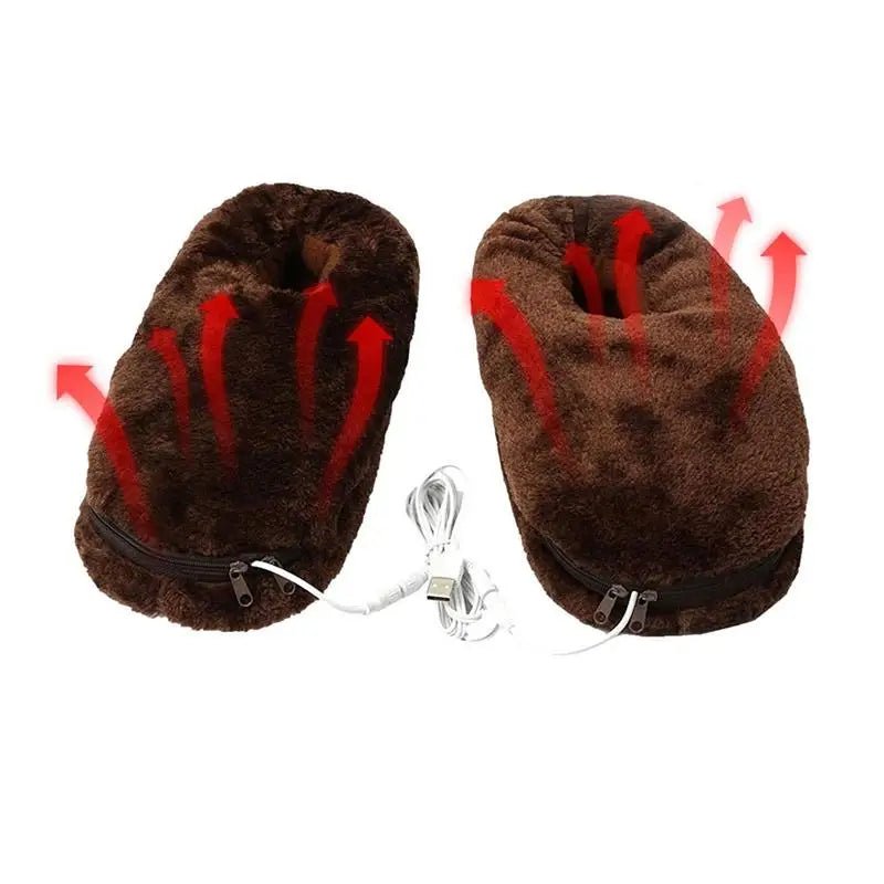 Hausschuhe USB beheizbar Plüsch Unisex für warme Füße – Bild 7