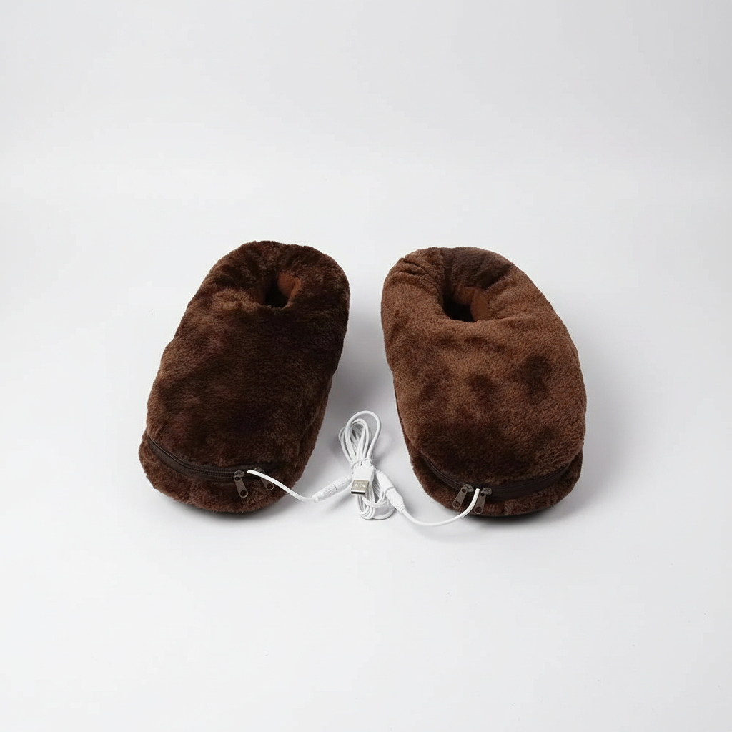 Hausschuhe USB beheizbar Plüsch Unisex für warme Füße – Bild 2