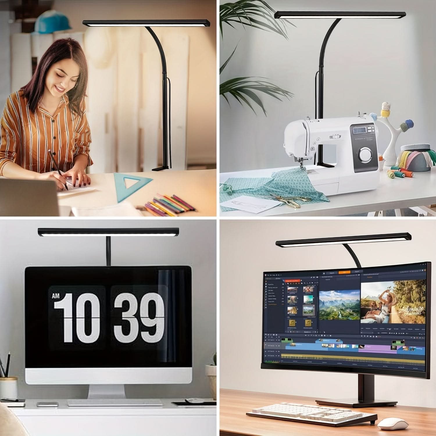 Schreibtischlampe LED Klemmleuchte USB dimmbar – Bild 3