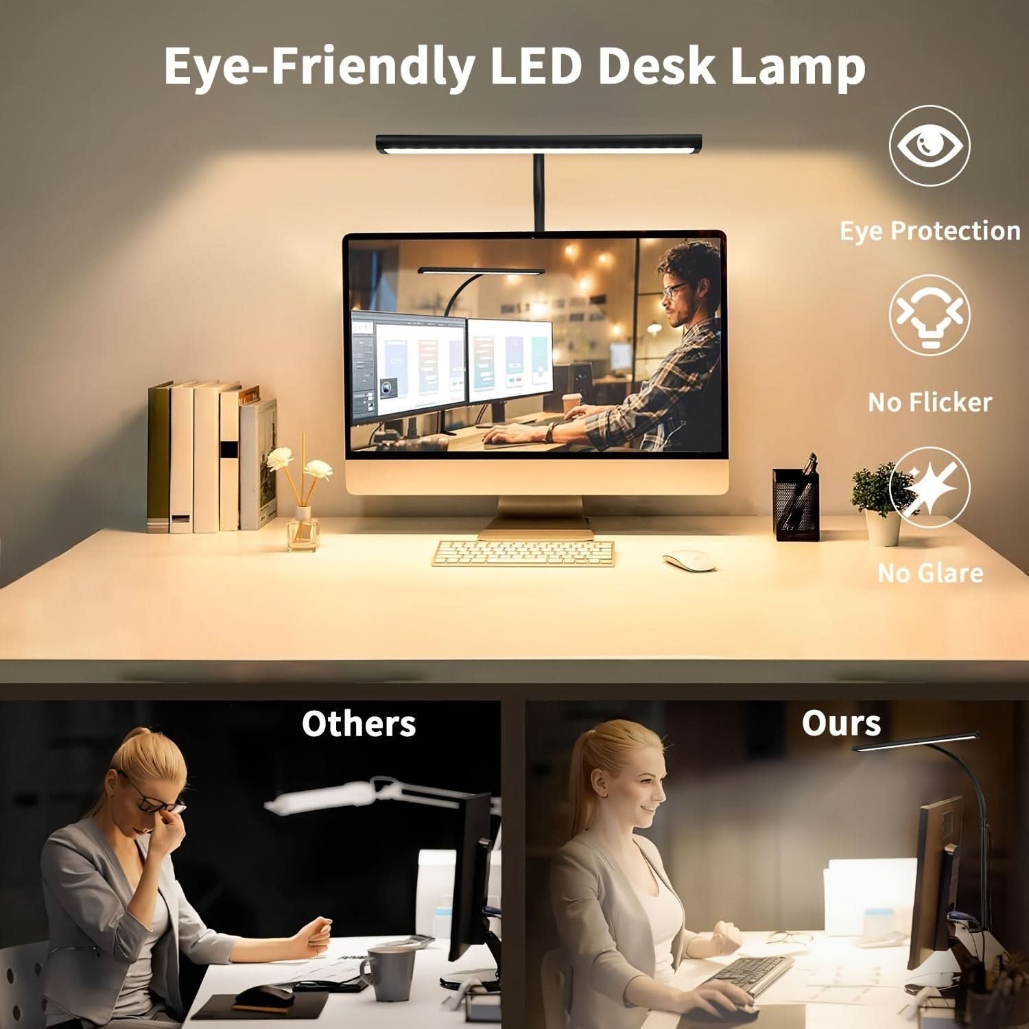 Schreibtischlampe LED Klemmleuchte USB dimmbar – Bild 5