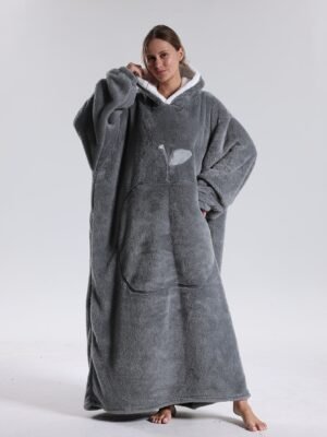 Deckenpullover Einheitsgröße mit kuscheligem Polyester und Tasche