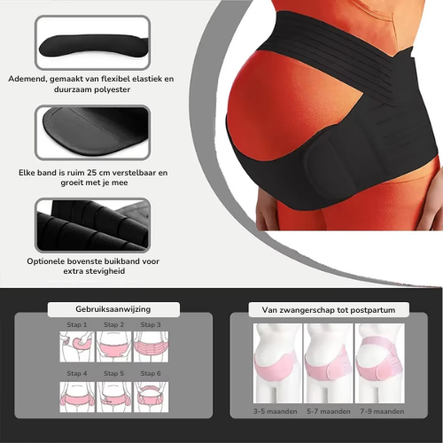 Bandeau de grossesse femme 3-en-1 ajustable tissu élastique – Bild 7