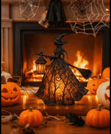 Laterne Halloween LED gotisches Design 30cm – Bild 3
