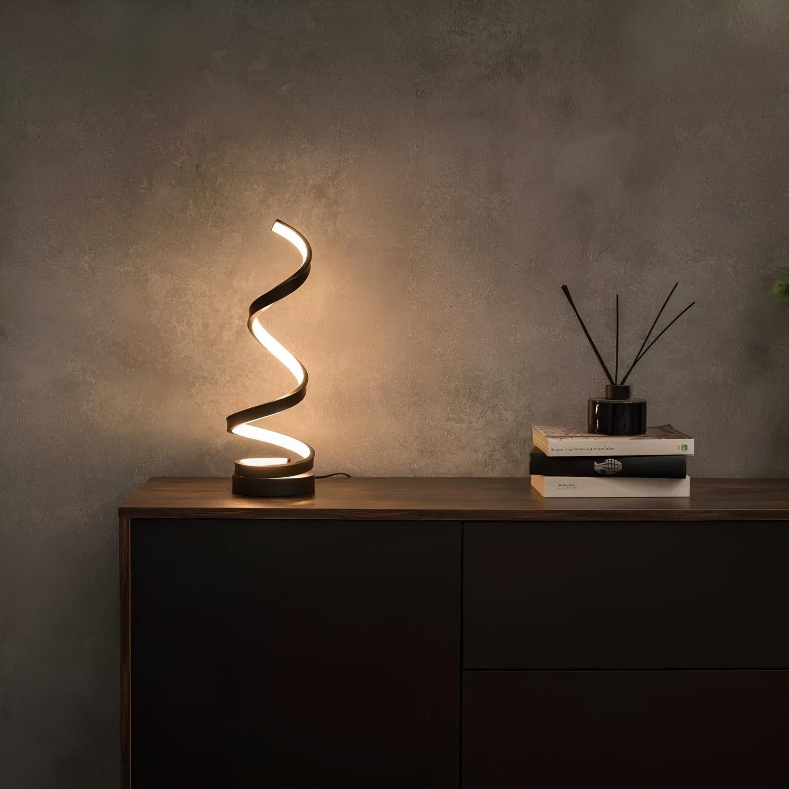 Tischlampe dimmbar Metall mit 3 Lichtfarben elegant