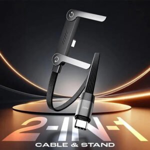 Câble USB-C 240W | Support Téléphone 90° | Nylon Tressé 1,5m