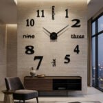 Wanduhr groß leise Quarzwerk modernes Design Metall-Optik
