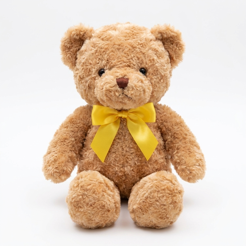 Plüsch-Teddybär mit Strukturmuster & Stickereien – Bild 2
