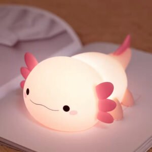 Axolotl Nachtlicht | Weiches Silikon, Farbwechsel, Touch-Steuerung