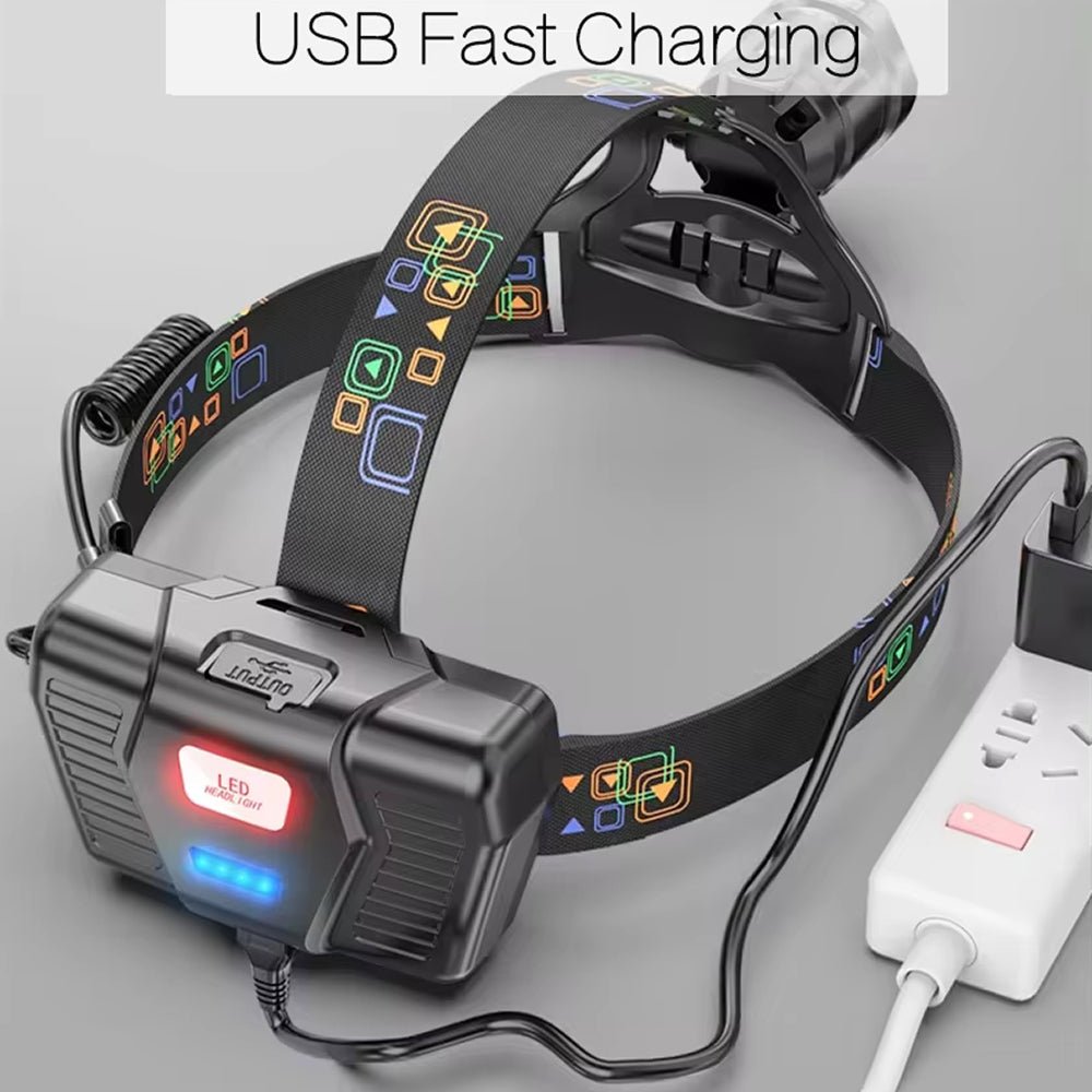 Stirnlampe IPX6 fokussierbar USB-Powerbank 20h Akku – Bild 4