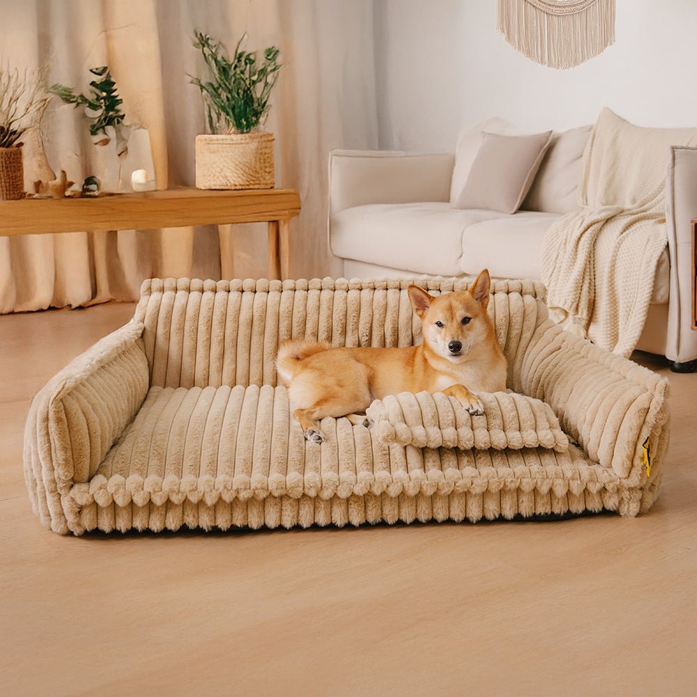 Hundebett orthopädisch ergonomisch Lammfell-Optik waschbar – Bild 17