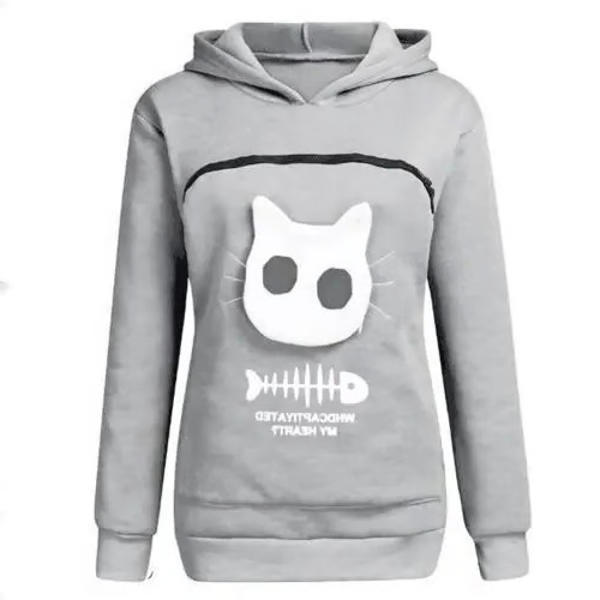 Hoodie für Katzenliebhaber mit Tragebeutel aus Polyester – Bild 5