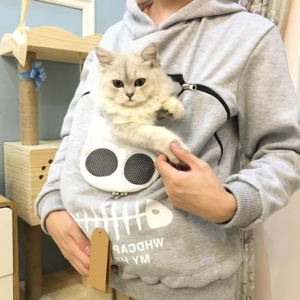 Hoodie für Katzenliebhaber mit Tragebeutel aus Polyester