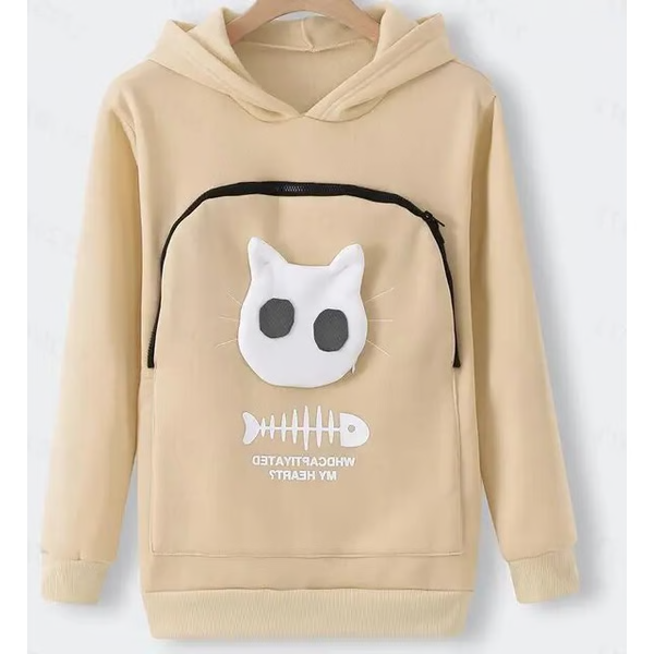 Hoodie für Katzenliebhaber mit Tragebeutel aus Polyester – Bild 4