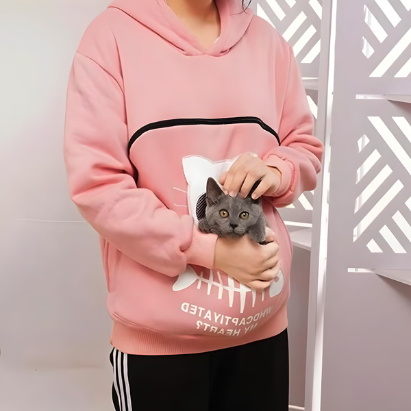 Hoodie für Katzenliebhaber mit Tragebeutel aus Polyester – Bild 3