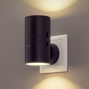 Nachtlicht dimmbar mit Lichtsensor und drehbarem Stecker