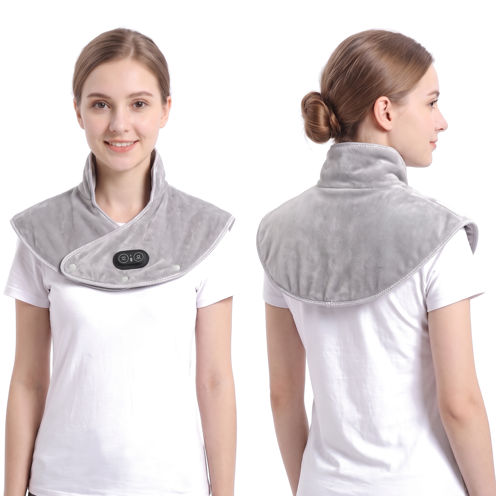 Heizschal Nacken Schulter USB-C Samt 3 Heizstufen Massage