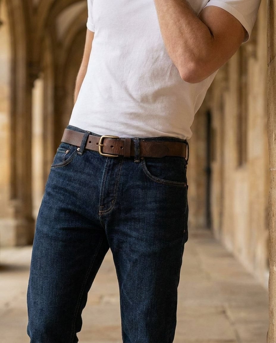 Herren Gürtel Vollnarbenleder robust für Jeans & Alltag – Bild 6