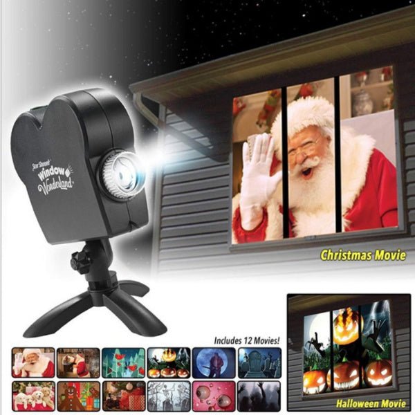 Holografischer Projektor für Halloween & Weihnachten mit 12 Filmen – Bild 3