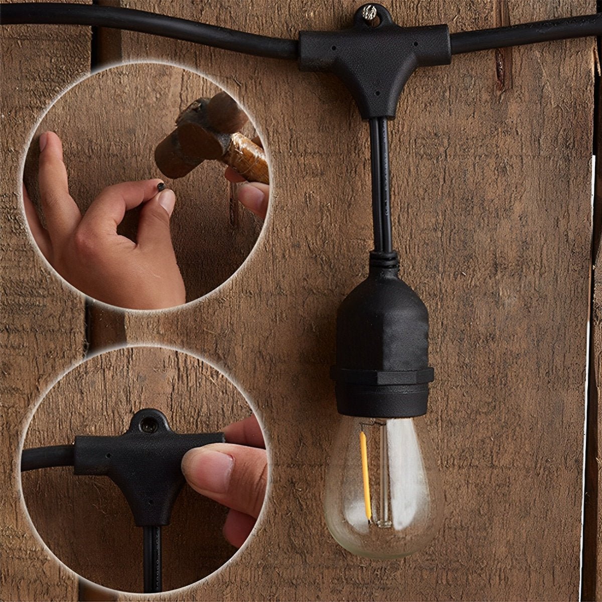 LED Lichterkette Solar & Stecker Edison-Stil Garten IP55 – Bild 15