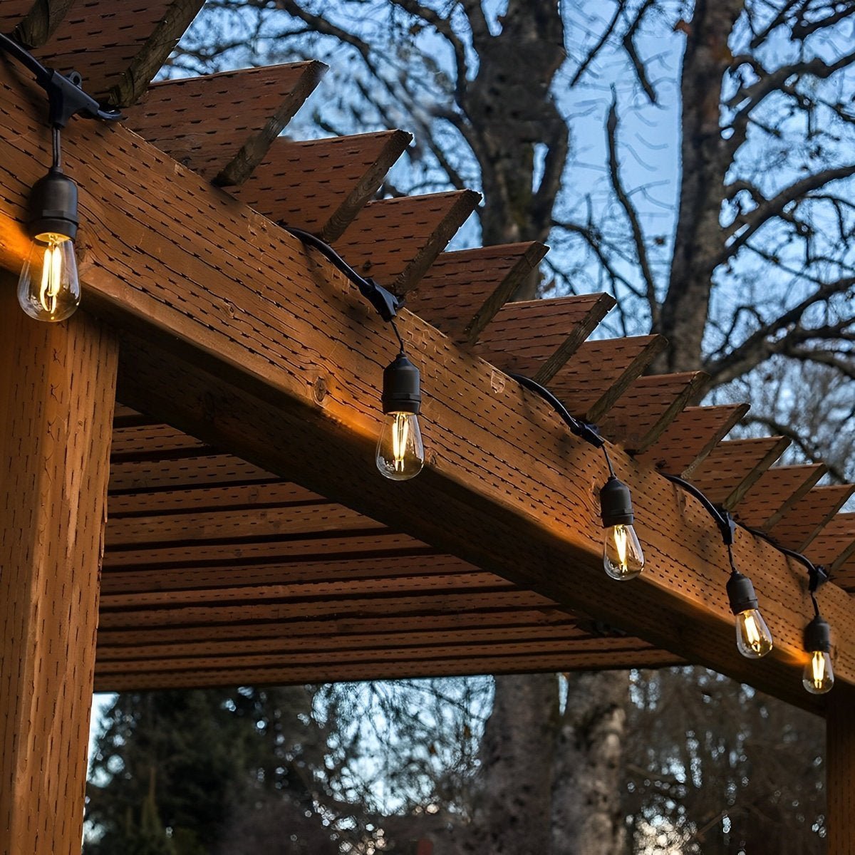 LED Lichterkette Solar & Stecker Edison-Stil Garten IP55 – Bild 8