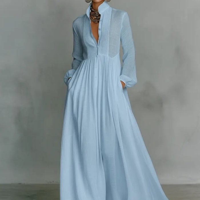 maxi-dress-stand-collar-button-front-cotton-linen-blend-3